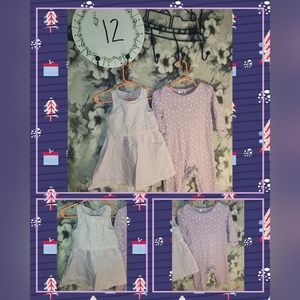 12 month Lot Set of 2 Purple Dress and Romper $12